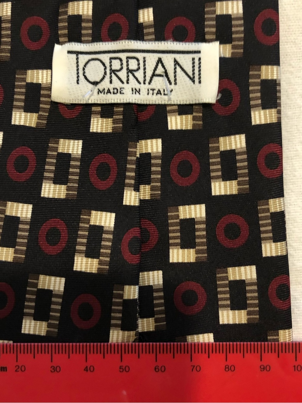 Torriani Black Geometric Silk Tie